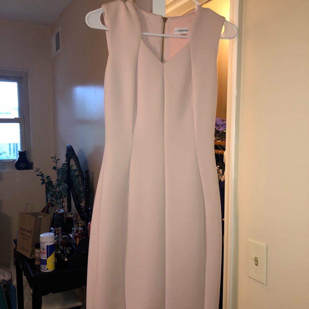Calvin Klein Blush Sleeveless Professional Dress